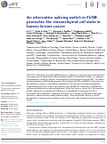 Cover page: An alternative splicing switch in FLNB promotes the mesenchymal cell state in human breast cancer