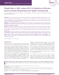 Cover page: Weight bias in 2001 versus 2013: Contradictory attitudes among obesity researchers and health professionals