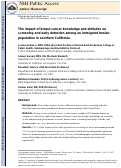 Cover page: The Impact of Breast Cancer Knowledge and Attitudes on Screening and Early Detection Among an Immigrant Iranian Population in Southern California