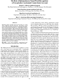 Cover page: The Role of Information in Visual Word Recognition:A Perceptually-Constrained Connectionist Account