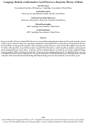 Cover page: Language Models as Informative Goal Priors in a Bayesian Theory of Mind