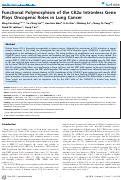 Cover page: Functional Polymorphism of the CK2α Intronless Gene Plays Oncogenic Roles in Lung Cancer