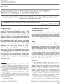 Cover page: Using Google Glass to solve communication and surgical education challenges in the operating room.