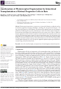 Cover page: Amelioration of Photoreceptor Degeneration by Intravitreal Transplantation of Retinal Progenitor Cells in Rats.