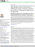 Cover page: Whole genome variant association across 100 dogs identifies a frame shift mutation in DISHEVELLED 2 which contributes to Robinow-like syndrome in Bulldogs and related screw tail dog breeds