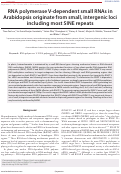 Cover page: RNA polymerase V-dependent small RNAs in Arabidopsis originate from small, intergenic loci including most SINE repeats