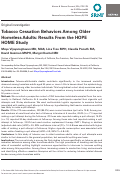 Cover page: Tobacco Cessation Behaviors Among Older Homeless Adults: Results From the HOPE HOME Study.