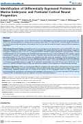 Cover page: Identification of Differentially Expressed Proteins in Murine Embryonic and Postnatal Cortical Neural Progenitors