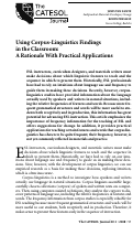 Cover page: Using Corpus-Linguistics Findings in the Classroom: A Rationale With Practical Applications