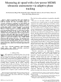 Cover page: Measuring air speed with a low-power MEMS ultrasonic anemometer via adaptive phase tracking