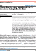 Cover page: Order-disorder phase transition driven by interlayer sliding in lead iodides