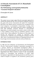 Cover page: A Lifecycle Assessment of U.S. Household Consumption: The Methodology and Inspiration Behind the “Consumer Footprint Calculator”