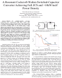 Cover page: A Resonant Cockcroft-Walton Switched-Capacitor Converter Achieving Full ZCS and &gt;10kW/inch3 Power Density