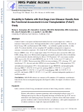 Cover page: Disability in patients with end‐stage liver disease: Results from the functional assessment in liver transplantation study