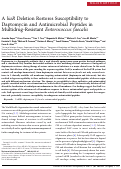 Cover page: A liaR Deletion Restores Susceptibility to Daptomycin and Antimicrobial Peptides in Multidrug-Resistant Enterococcus faecalis