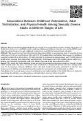 Cover page: Associations Between Childhood Victimization, Adult Victimization, and Physical Health Among Sexually Diverse Adults at Different Stages of Life.