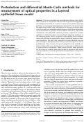 Cover page: Perturbation and differential Monte Carlo methods for measurement of optical properties in a layered epithelial tissue model