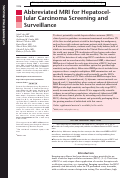 Cover page: Abbreviated MRI for Hepatocellular Carcinoma Screening and Surveillance