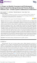 Cover page: A Primer on Quality Assurance and Performance Improvement for Interprofessional Chronic Kidney Disease Care: A Path to Joint Commission Certification