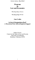 Cover page: Is Stock Manipulation Bad?  A Theoretical Note with an Empirical Support