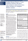 Cover page: Healthy Runner Project: a 7-year, multisite nutrition education intervention to reduce bone stress injury incidence in collegiate distance runners.