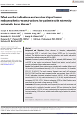 Cover page: What are the indications and survivorship of tumor endoprosthetic reconstructions for patients with extremity metastatic bone disease?