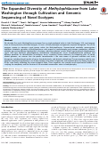 Cover page: The Expanded Diversity of Methylophilaceae from Lake Washington through Cultivation and Genomic Sequencing of Novel Ecotypes