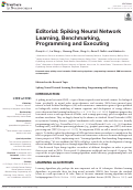 Cover page: Spiking Neural Network Learning, Benchmarking, Programming and Executing