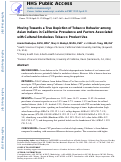 Cover page: Moving toward a true depiction of tobacco behavior among Asian Indians in California: Prevalence and factors associated with cultural smokeless tobacco product use