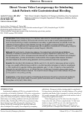 Cover page: Direct Versus Video Laryngoscopy for Intubating Adult Patients with Gastrointestinal Bleeding