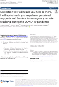 Cover page: Correction to: I will teach you here or there, I will try to teach you anywhere: perceived supports and barriers for emergency remote teaching during the COVID-19 pandemic