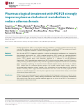 Cover page: Pharmacological treatment with FGF21 strongly improves plasma cholesterol metabolism to reduce atherosclerosis.