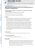 Cover page: When Personal Tracking Becomes Social: Examining the Use of Instagram for Healthy Eating.