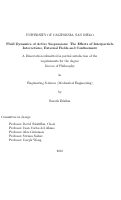 Cover page: Fluid Dynamics of Active Suspensions: The Effects of Interparticle Interactions, External Fields and Confinement