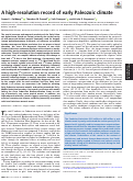 Cover page: A high-resolution record of early Paleozoic climate