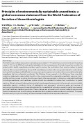 Cover page: Principles of environmentally‐sustainable anaesthesia: a global consensus statement from the World Federation of Societies of Anaesthesiologists