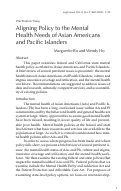 Cover page: Aligning Policy to the Mental Health Needs of Asian Americans and Pacific Islanders