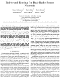 Cover page: End-to-end Routing for Dual-Radio Sensor Networks