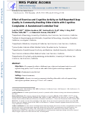 Cover page: Effect of Exercise and Cognitive Activity on Self‐Reported Sleep Quality in Community‐Dwelling Older Adults with Cognitive Complaints: A Randomized Controlled Trial