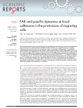 Cover page: FAK and paxillin dynamics at focal adhesions in the protrusions of migrating cells