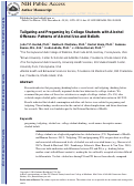 Cover page: Tailgating and Pregaming by College Students with Alcohol Offenses: Patterns of Alcohol Use and Beliefs