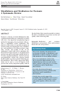 Cover page: Mindfulness and Meditation for Psoriasis: A Systematic Review.