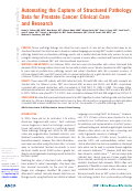 Cover page: Automating the Capture of Structured Pathology Data for Prostate Cancer Clinical Care and Research.