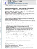 Cover page: Quantitative measurement of atheroma burden: reproducibility in serial studies of atherosclerotic femoral arteries