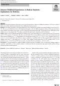 Cover page: Adverse Childhood Experiences in Medical Students: Implications for Wellness.