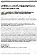 Cover page: Principles of environmentally‐sustainable anaesthesia: a global consensus statement from the World Federation of Societies of Anaesthesiologists