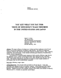 Cover page: You Get What You Pay For: Tests of Efficency Wage Theories in the United States and Japan