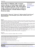 Cover page: Association of diabetes with coronary artery calcium in South Asian adults and other race/ethnic groups: The multi-ethnic study of atherosclerosis and the mediators of atherosclerosis in South Asians living in America study