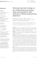 Cover page: Clinically important change on the Unified Dyskinesia Rating Scale among patients with Parkinson's disease experiencing dyskinesia