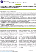 Cover page of Clinical Evidence of a Photoreceptor Origin in Diabetic Retinal Disease.